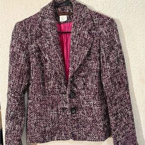 Barami Women's Elegant Purple Tweed Blazer